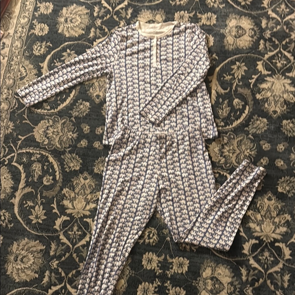 Roller Rabbit pajama set. Long sleeve elephant print.